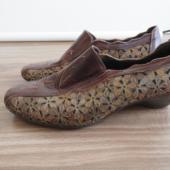 PIKOLINOS Romana Tooled Leather Floral Slip On Comfort Shoes Academia Boho Sz 8 - Picture 3 of 14